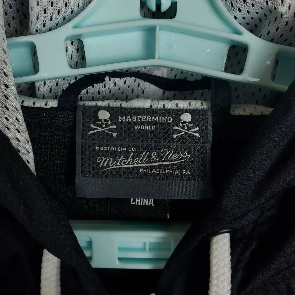 Mastermind World Mitchell & Ness Large Windbreaker Jacket 2023 Collab Black‎ New - Picture 9 of 12